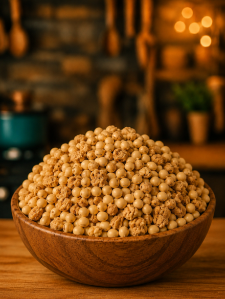 Rustic Soybean Medley in Wooden Bowl